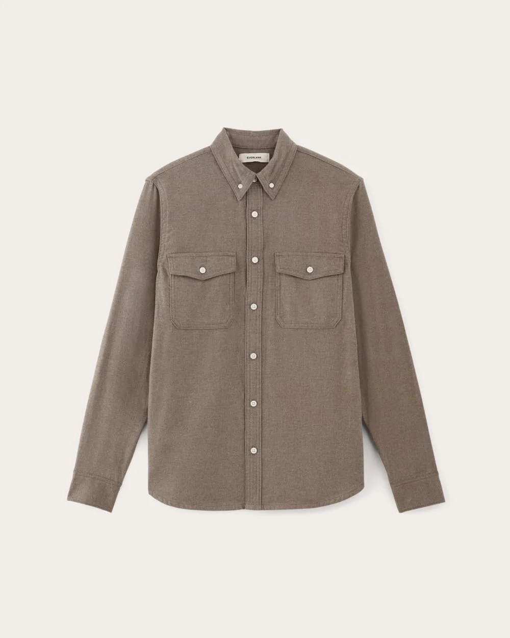 The Brushed Flannel Shirt | Taupe Melange (3)