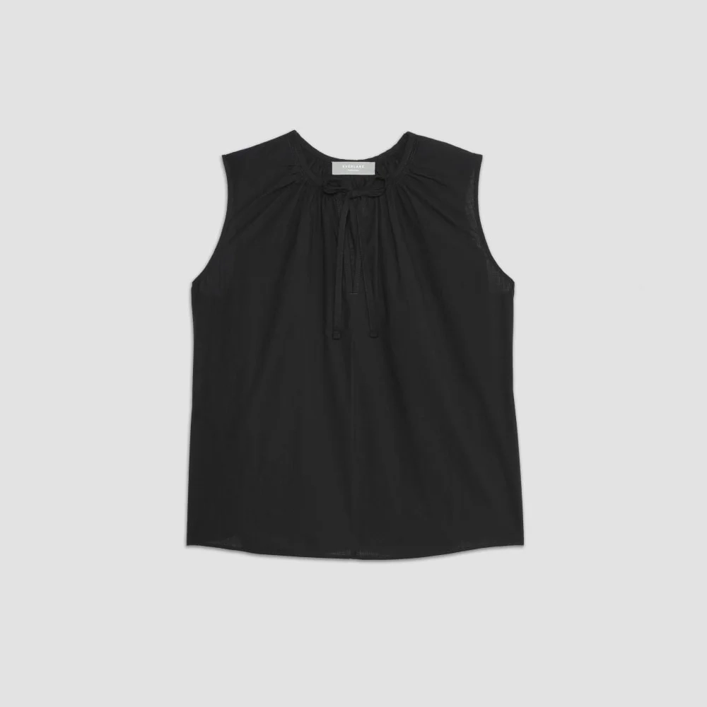 The Gathered Tie-Front Top | Black (2)