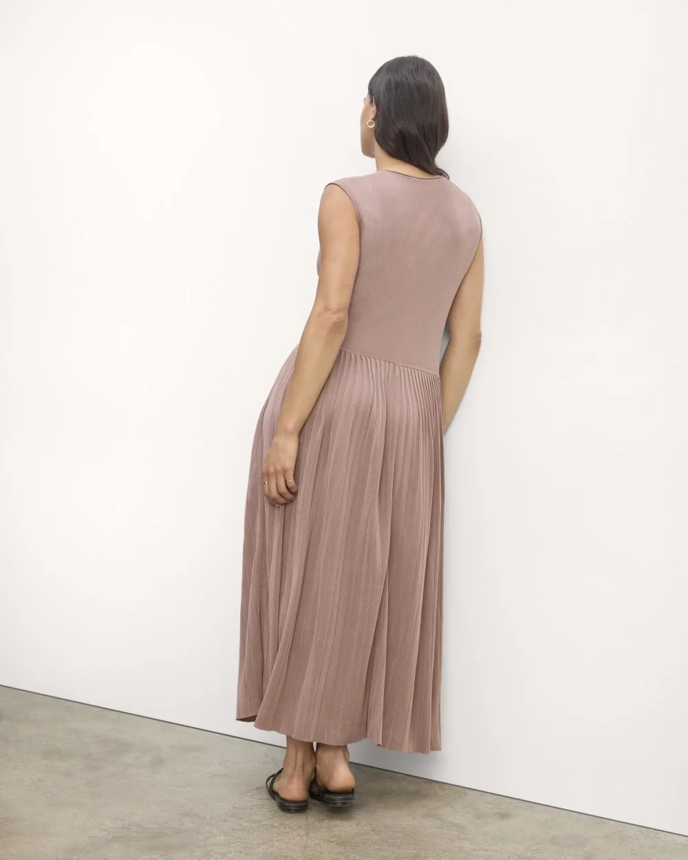 The Knit Pleated Dress | Dusty Rose (3)