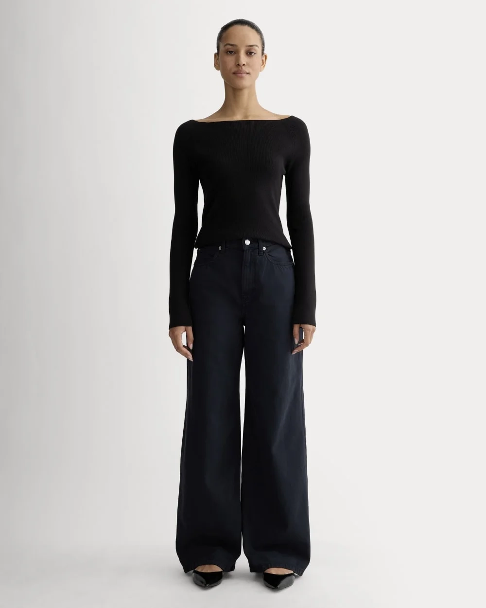 The Knit Boatneck Top | Black (3)