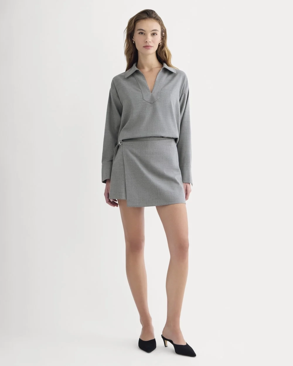 Overshirt in Tailor Twill | Heather Graphite (4)