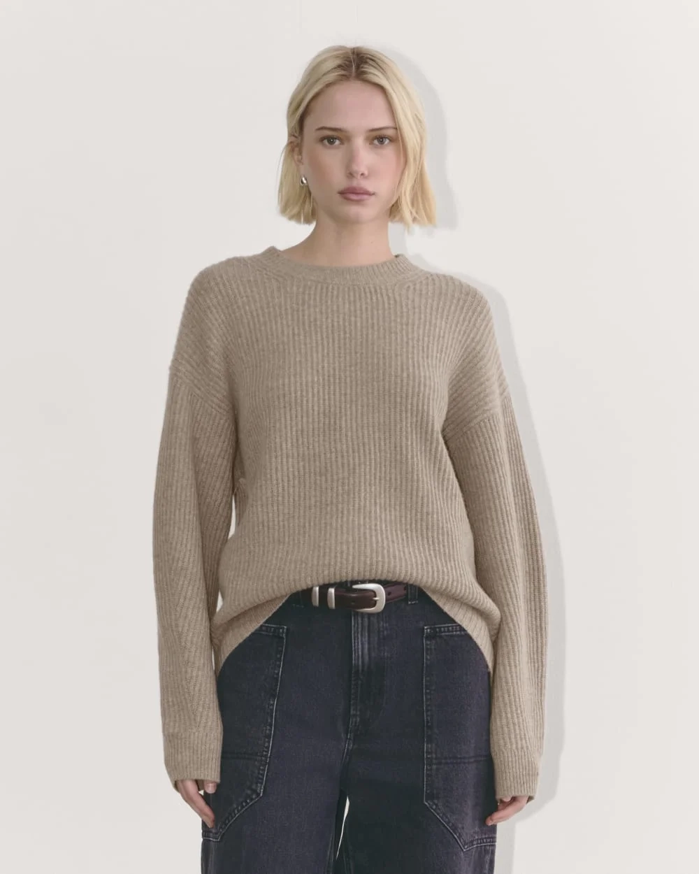 The Cocoon Crew in Wool Cashmere | Oatmeal