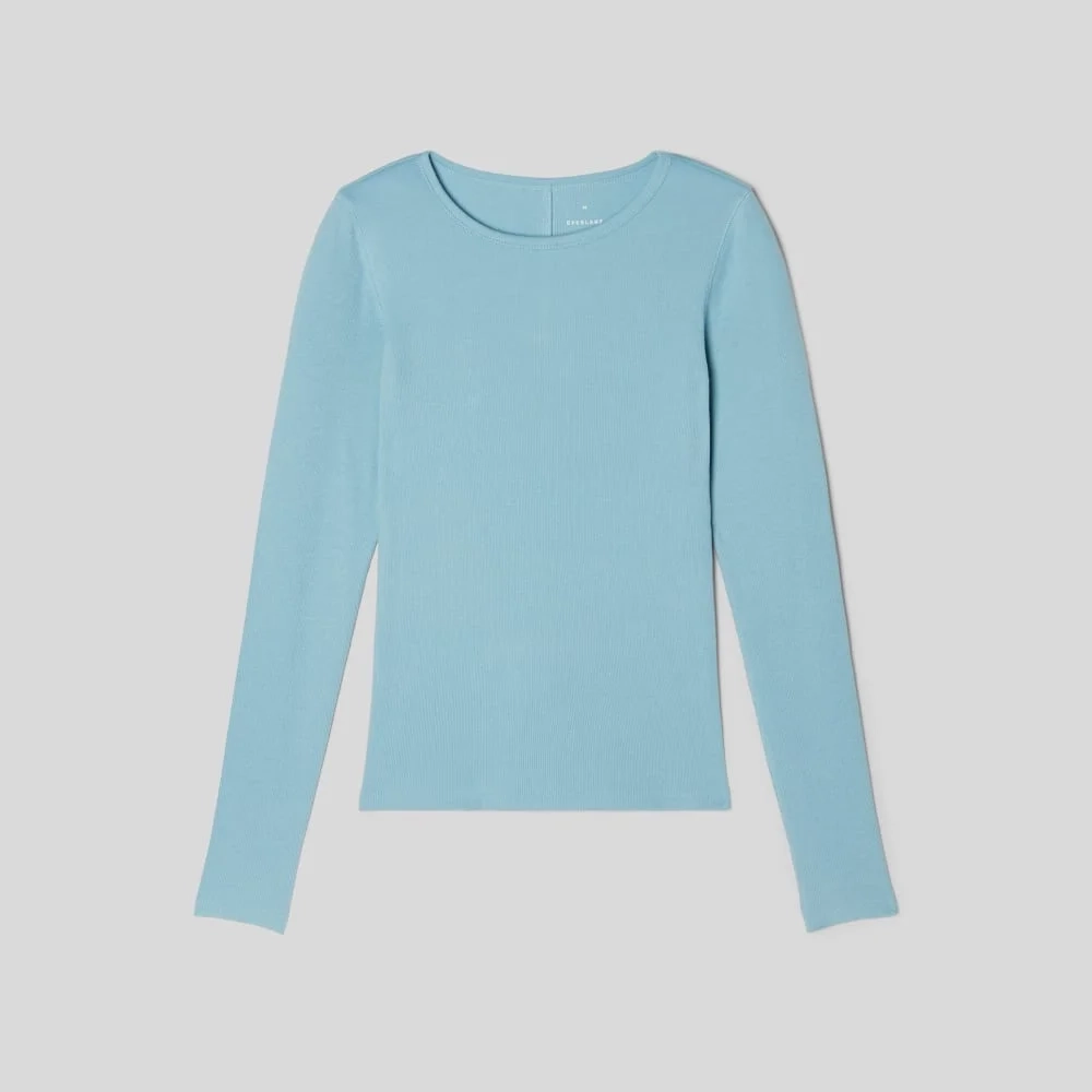 The Luxe Rib Long-Sleeve Crew | Blue Shadow (3)