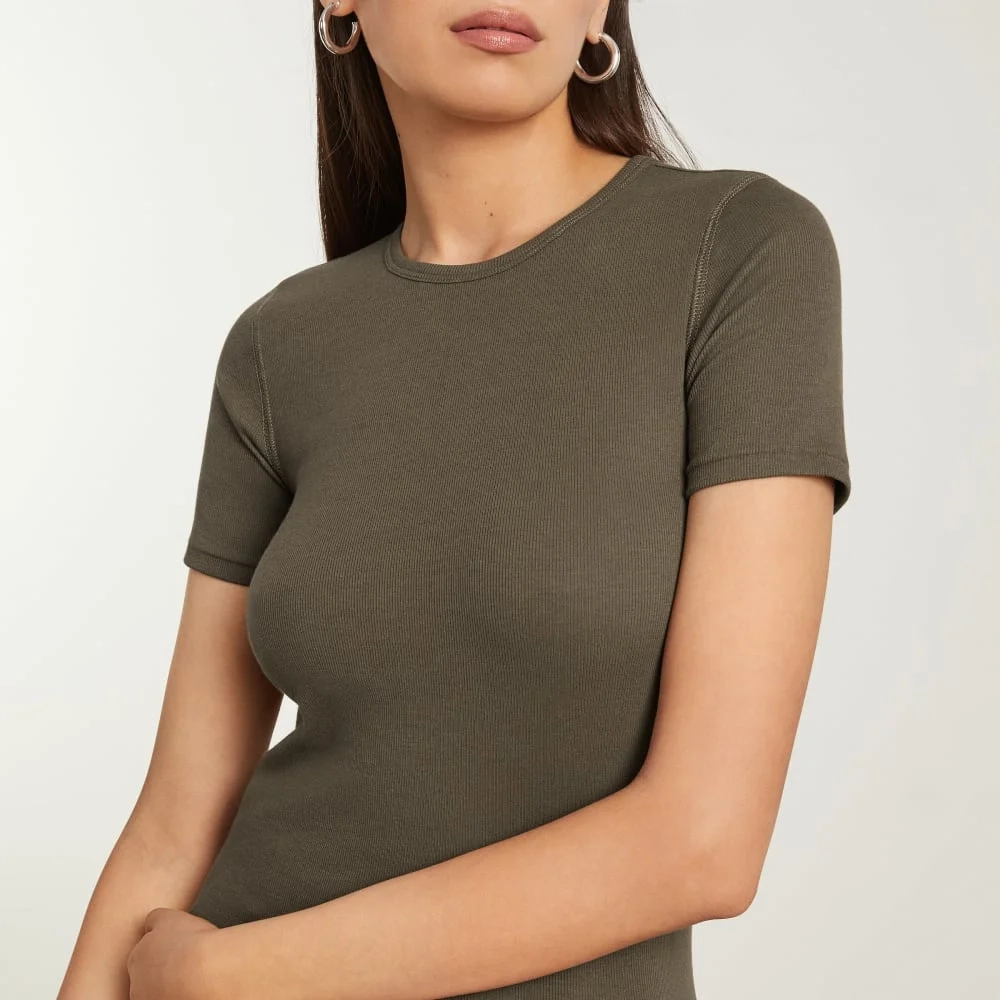 The Pima Micro-Rib Crew Tee | Beech (3)