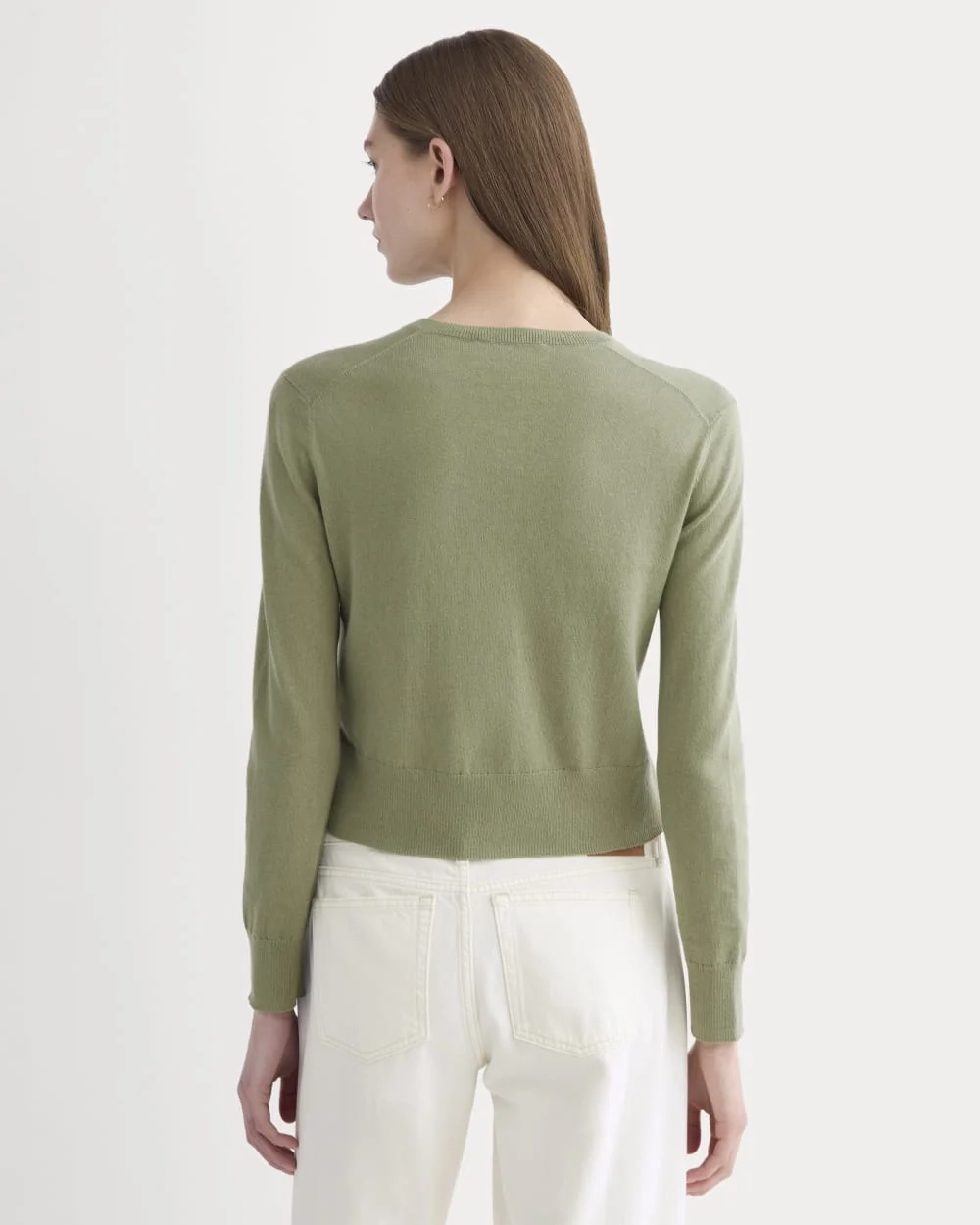 The Cropped Cardigan in Cotton Cashmere | Sagebrush (2)