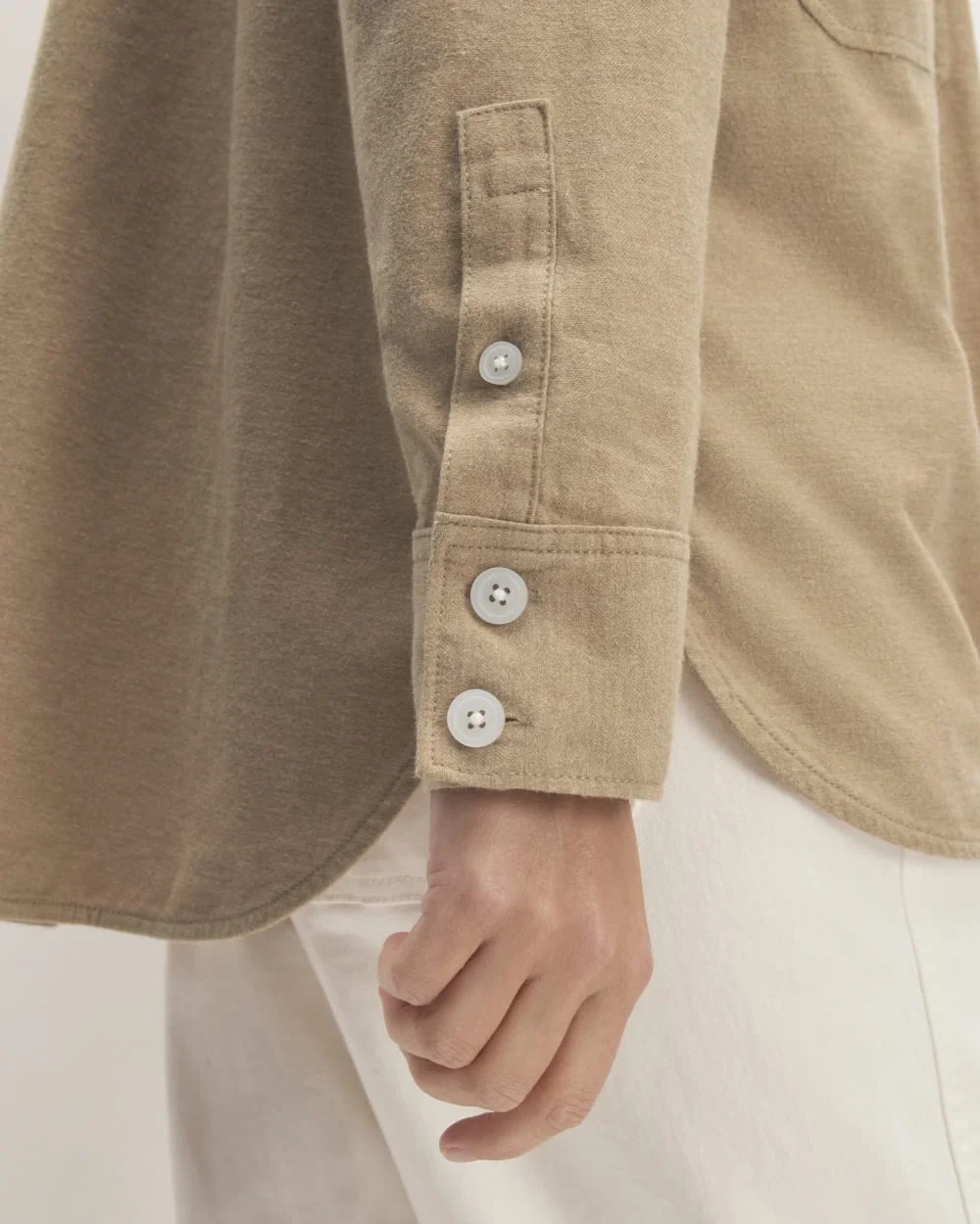 The Classic Cotton Flannel Shirt | Heathered Dark Khaki (3)