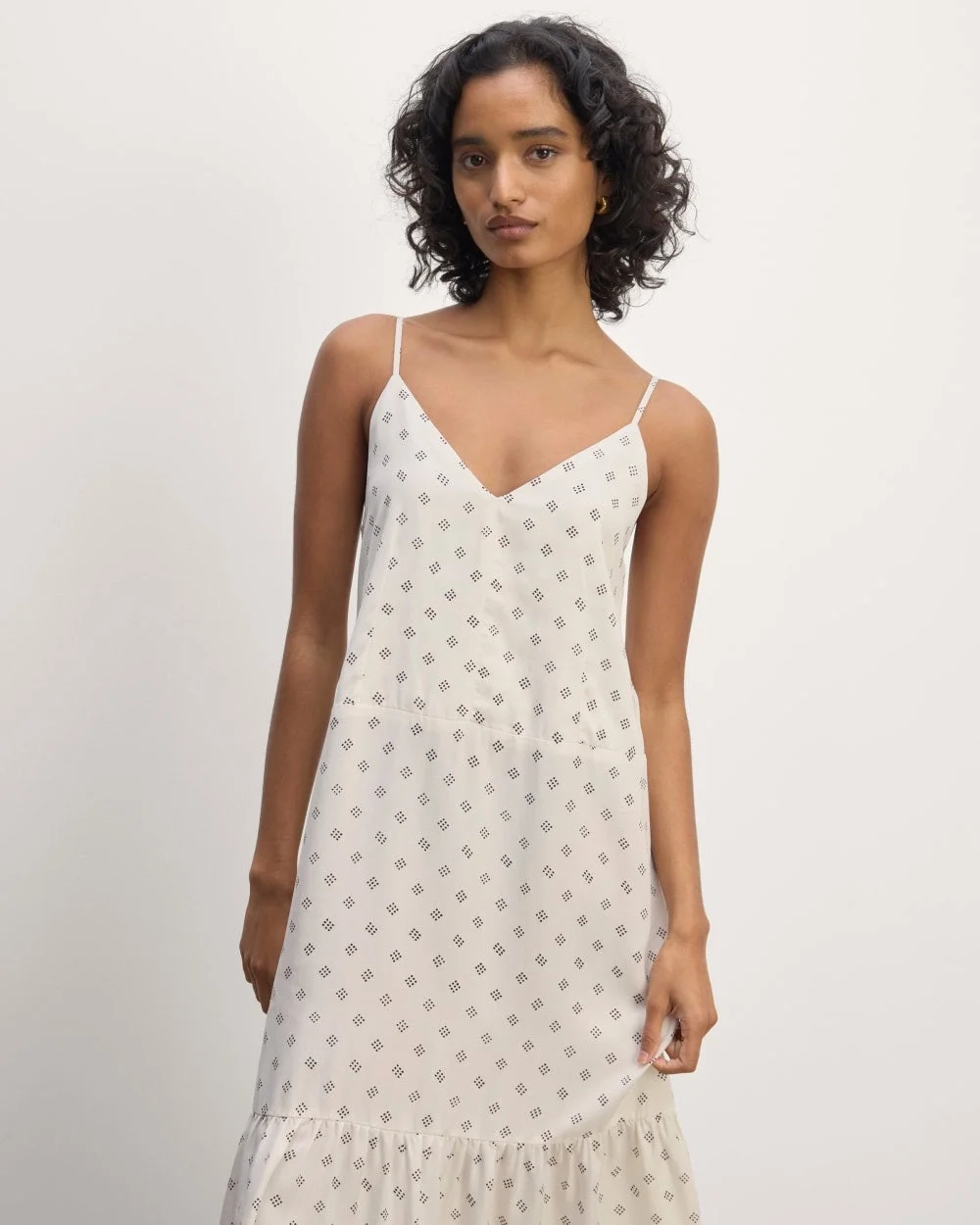 The Long Weekend Dress in Butterlite | Bone / Black Square Dot (3)