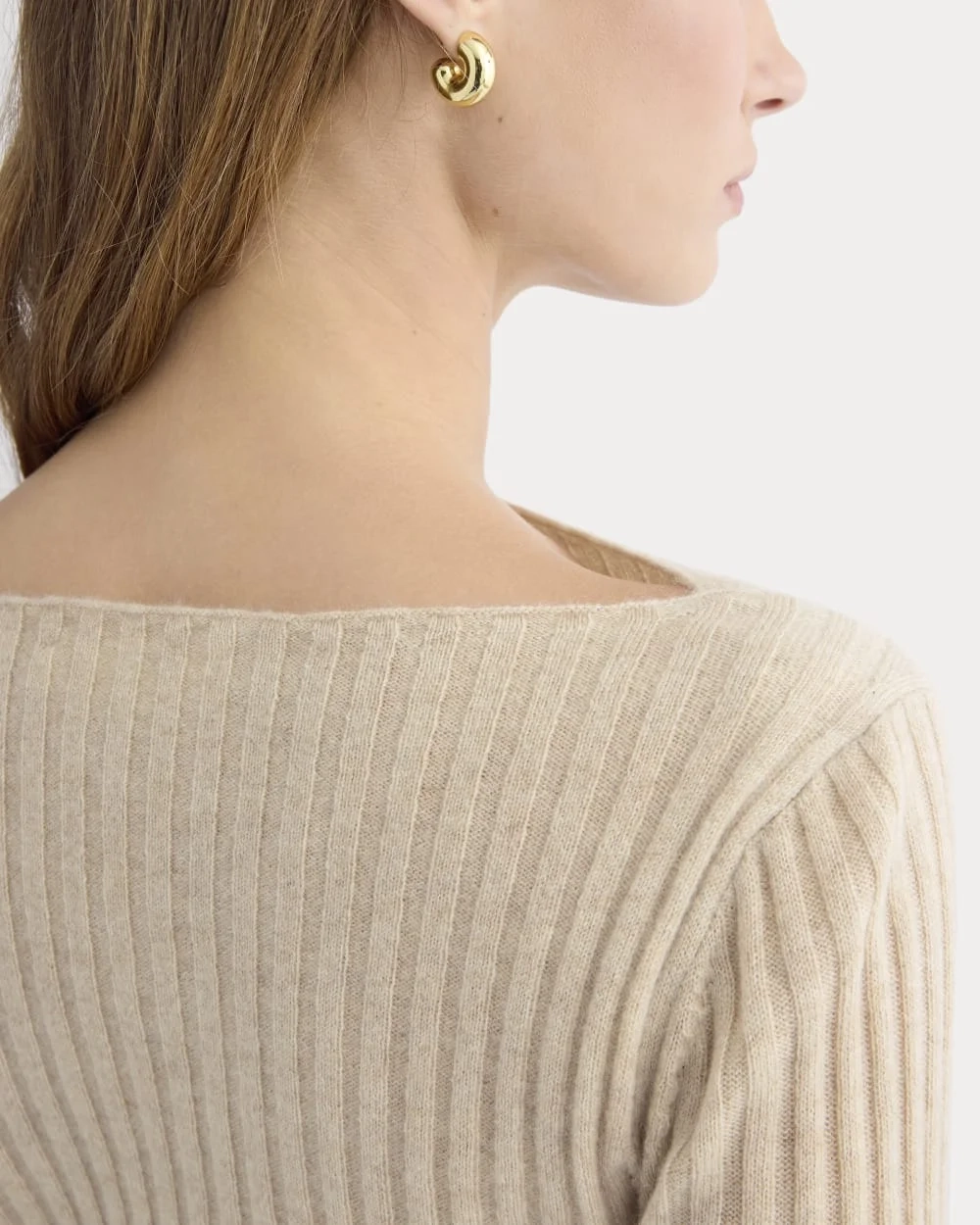 Cashmere Ribbed Boat-Neck Sweater | Heather Light Camel (3)