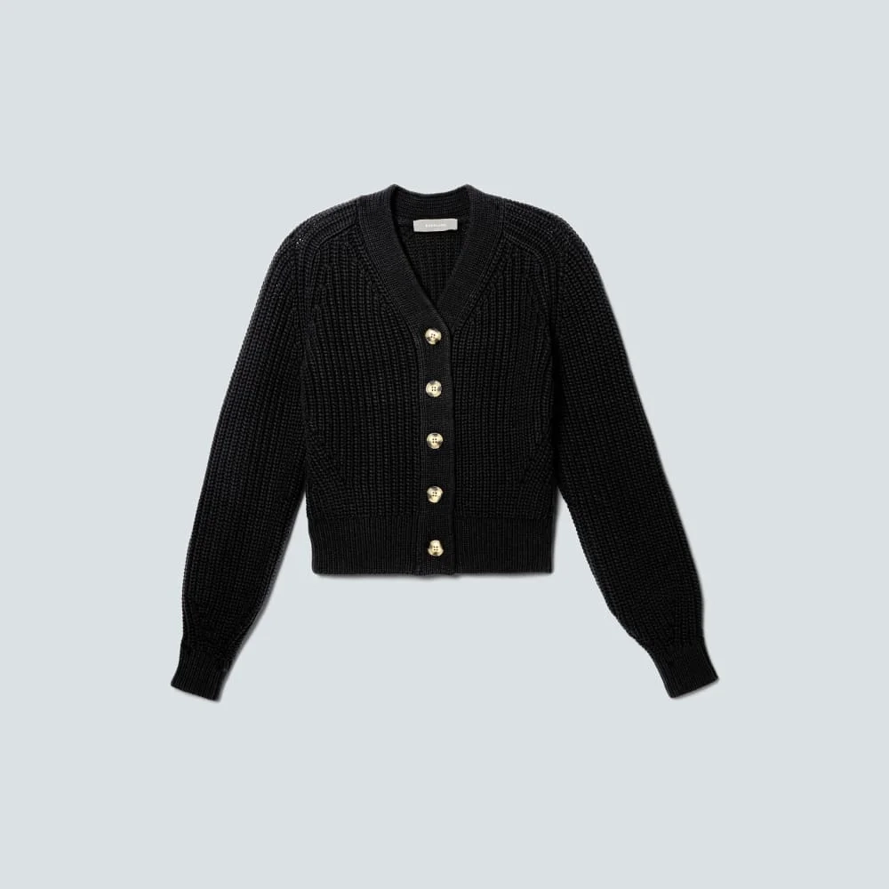 The Texture Cotton Cardigan | Black (6)
