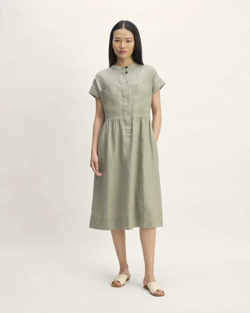 The Craft Dress in Linen | Sage Green