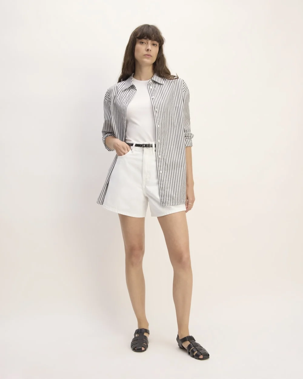 The A-Line Denim Short | Bright White