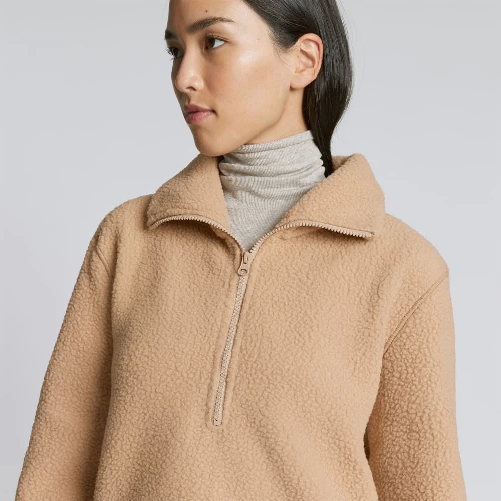 The ReNew Fleece Half-Zip | Tan (5)