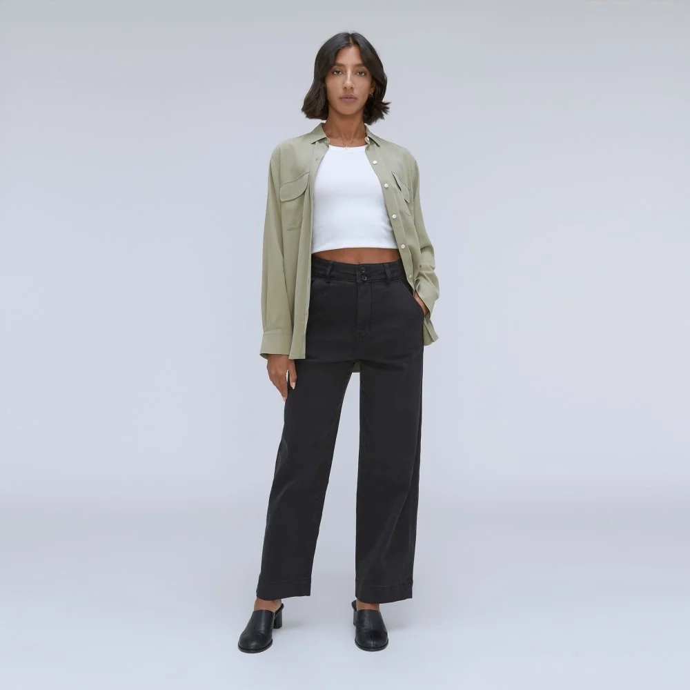 The Organic Wide-Leg Pant | Black