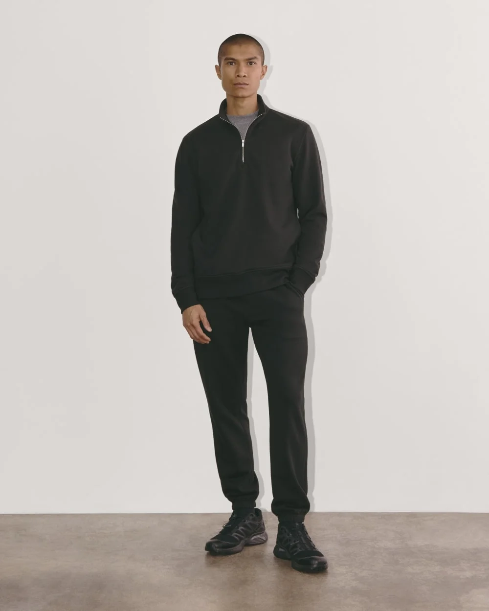 The Off-Duty Terry Quarter-Zip | Black (2)