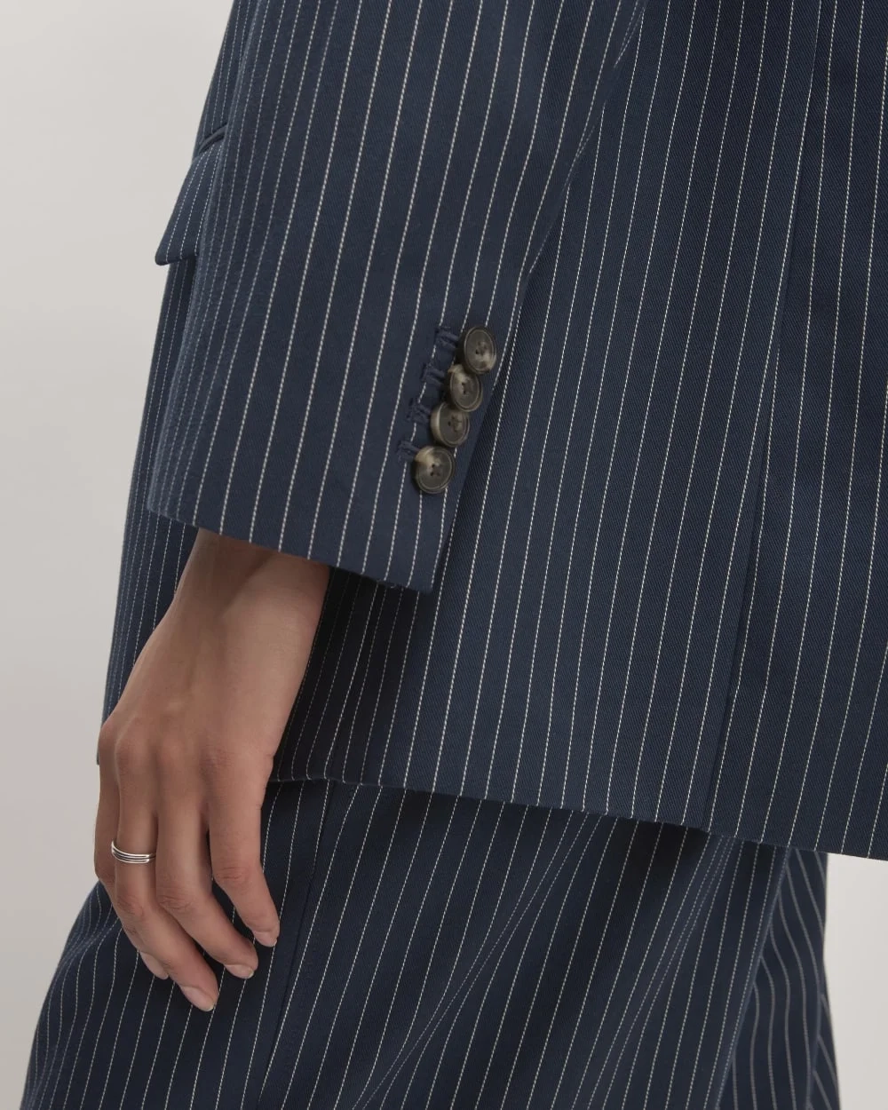 The Oversized Blazer in Buttersmooth | Navy / Bone (4)