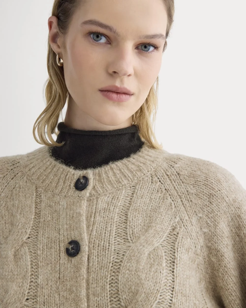 Cloud Cable Cardigan | Heathered Oatmeal (3)