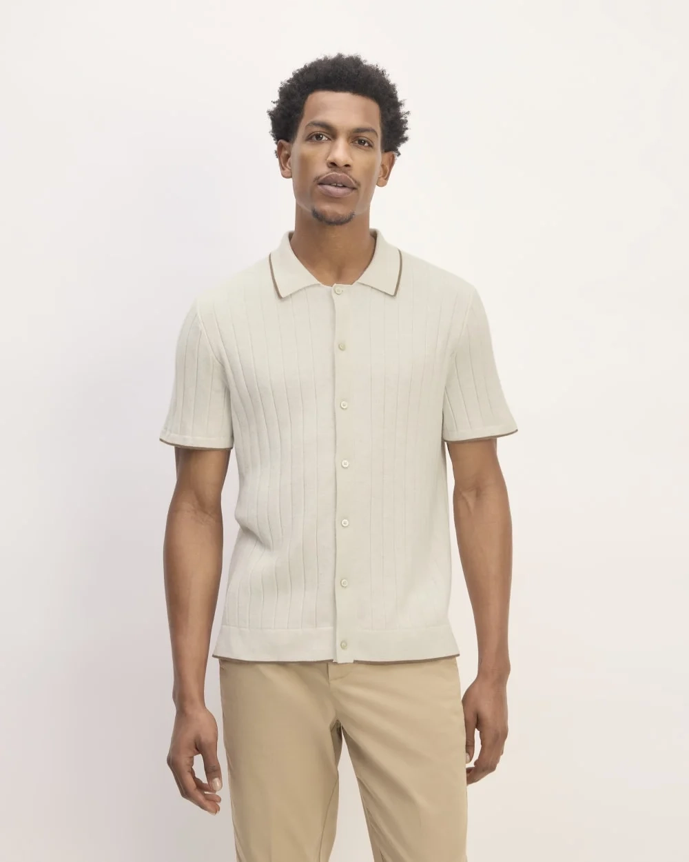 The No-Sweat Button-Down Polo | Heathered Canvas
