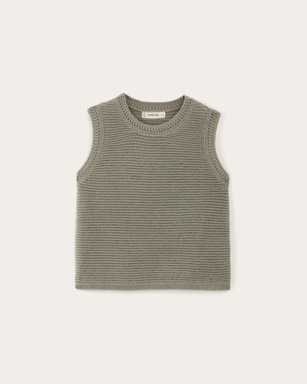 The Organic Cotton Open-Stitch Tank | Sage Green (3)