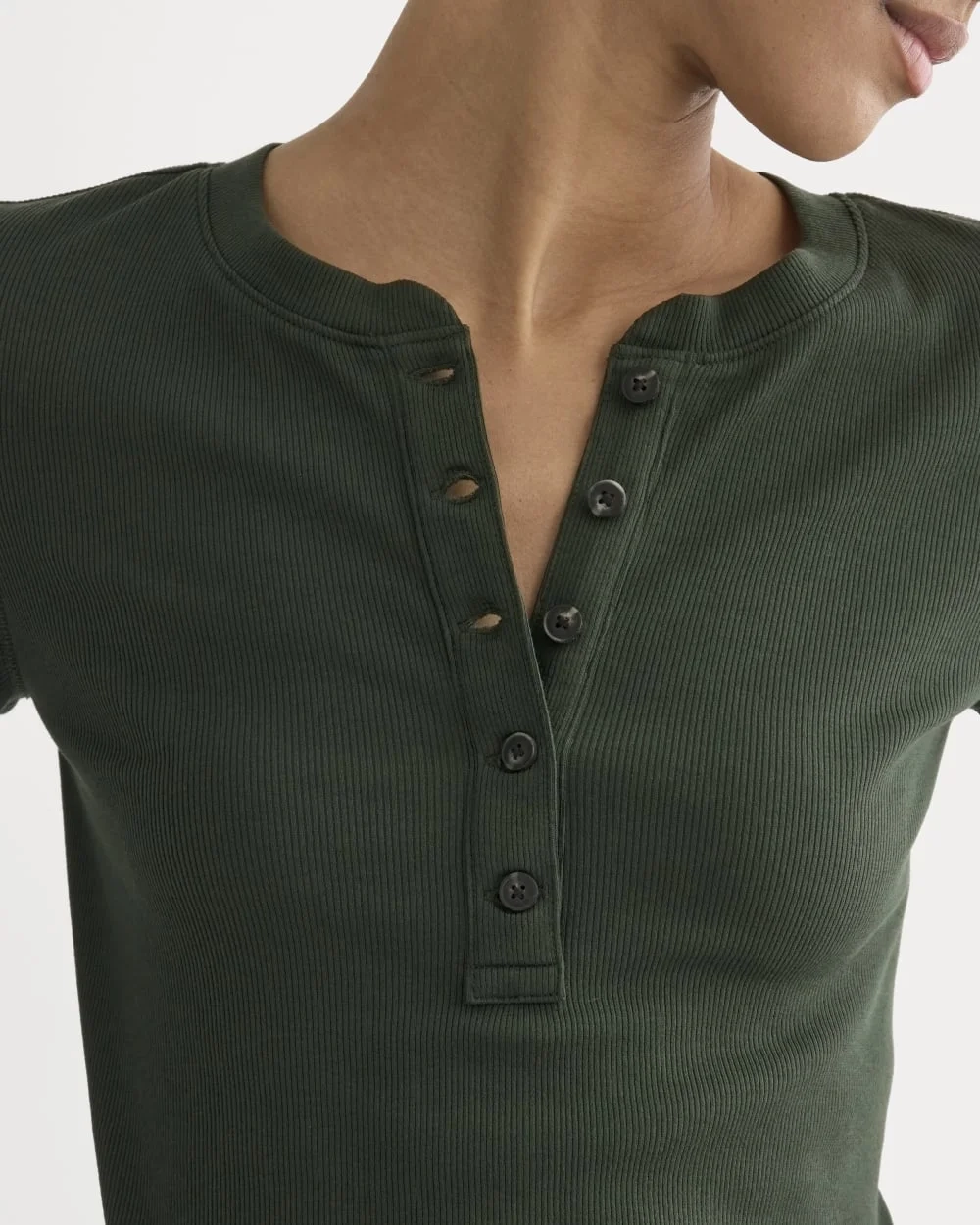 The Luxe Rib Henley | Dark Forest (3)