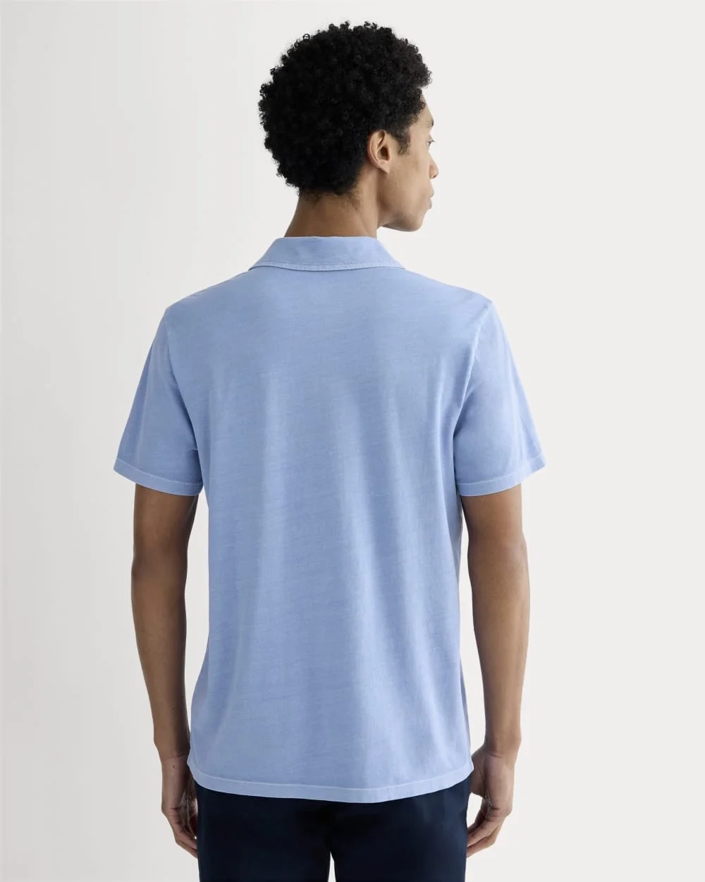 The Essential Organic Garment-Dyed Polo | Granada Sky Blue Garment Dye (2)
