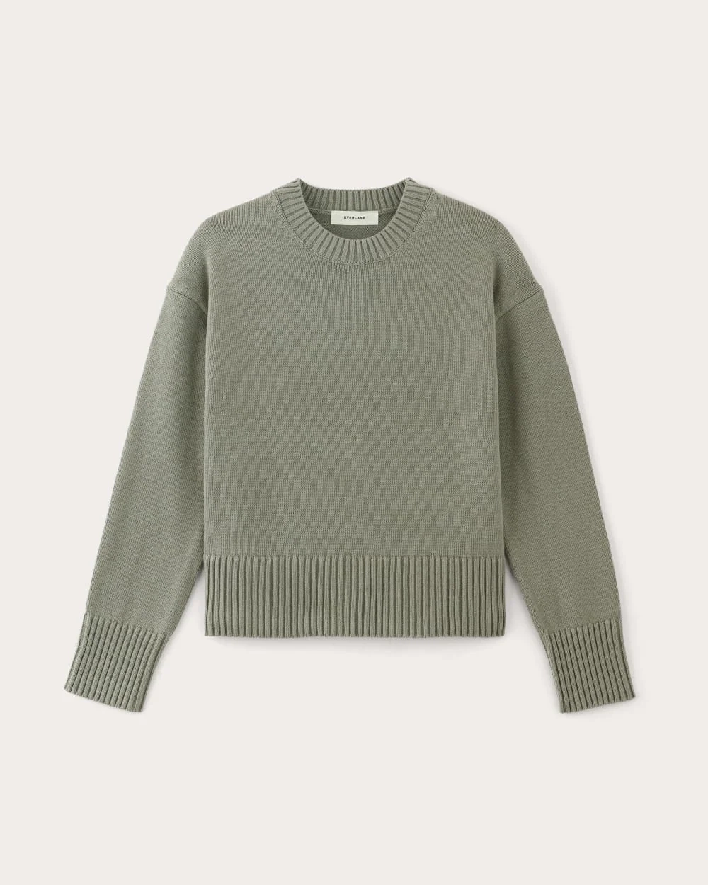 The Boxy Sweater in Everyday Cotton | Sage Green (2)