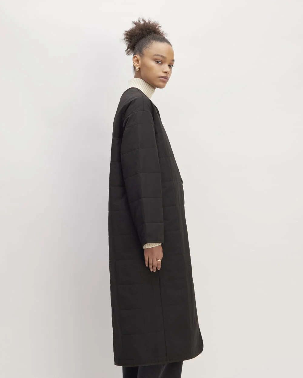 The ReNew Quilted Long Liner | Black (4)