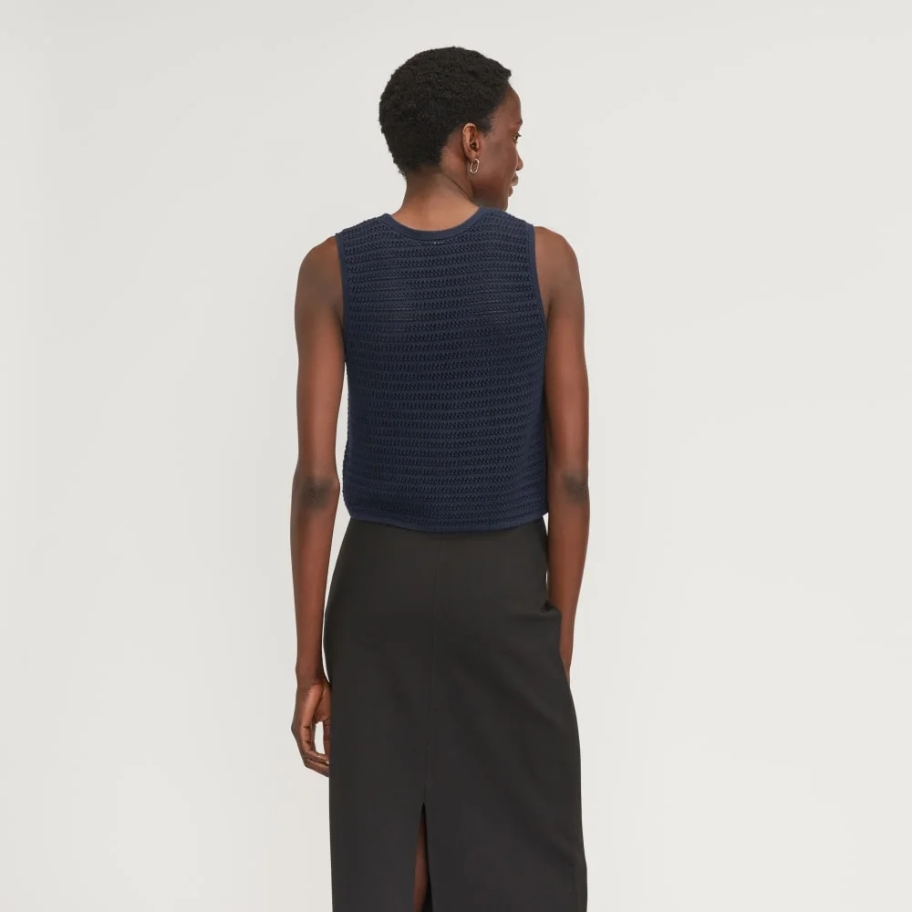 The Crochet Knit Cami | Navy (3)
