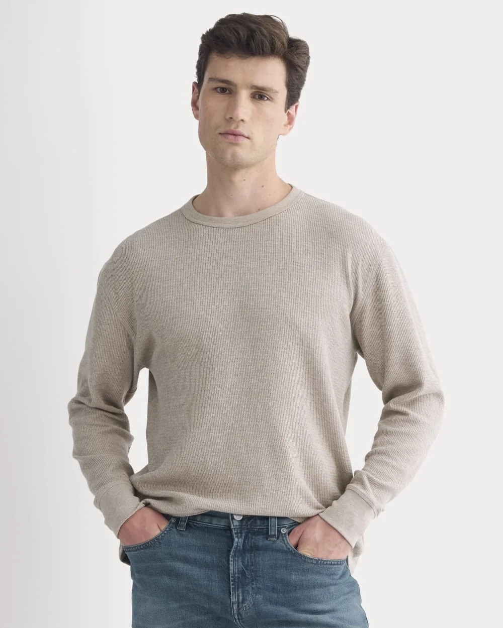 Thermal Crew in Cozy Waffle | Heathered Oatmeal