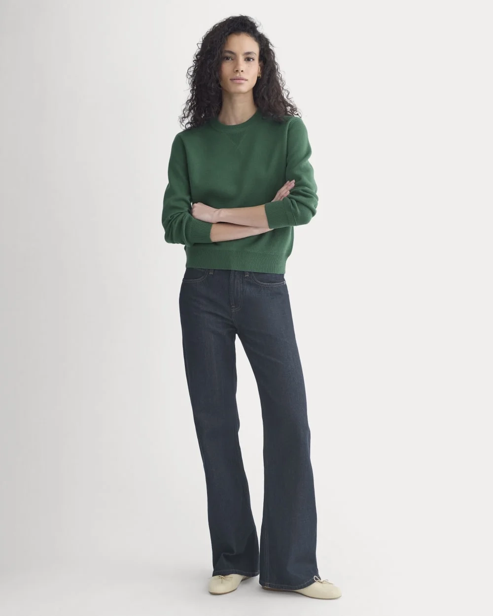 Double Knit Crew in Cotton Merino | Hunter Green (4)