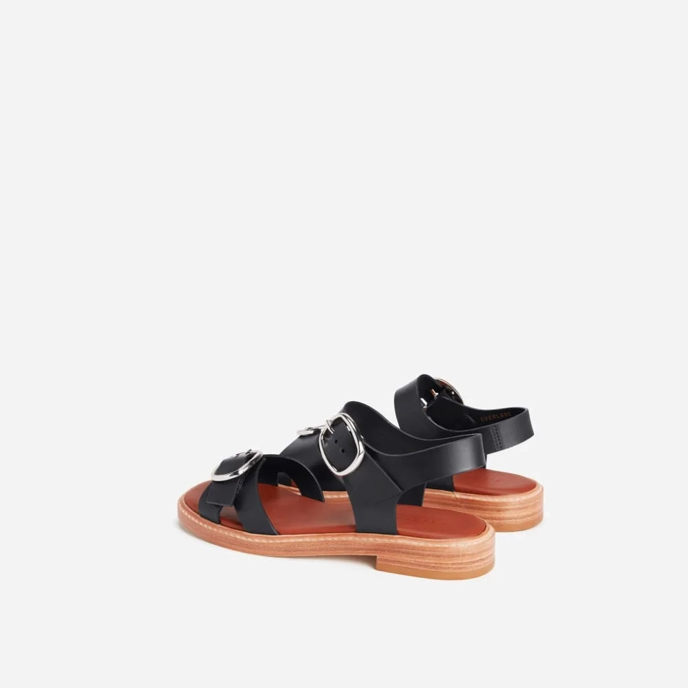 The Twin Buckle Sandal | Black (3)