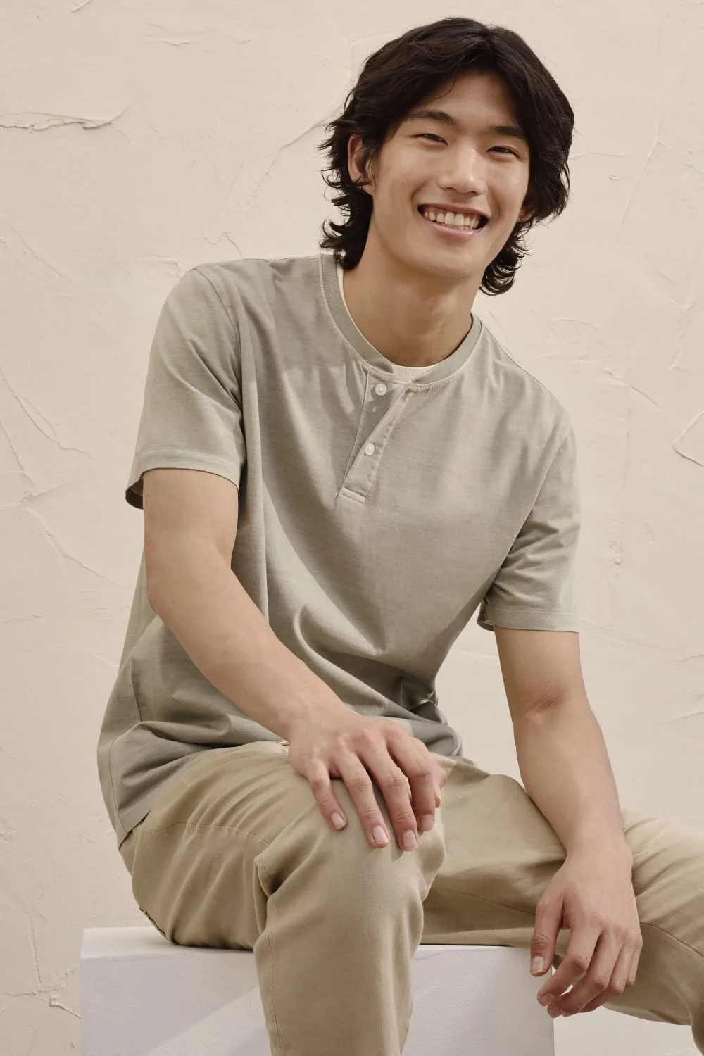 The Cotton Slub Henley | Heather Oatmeal (4)