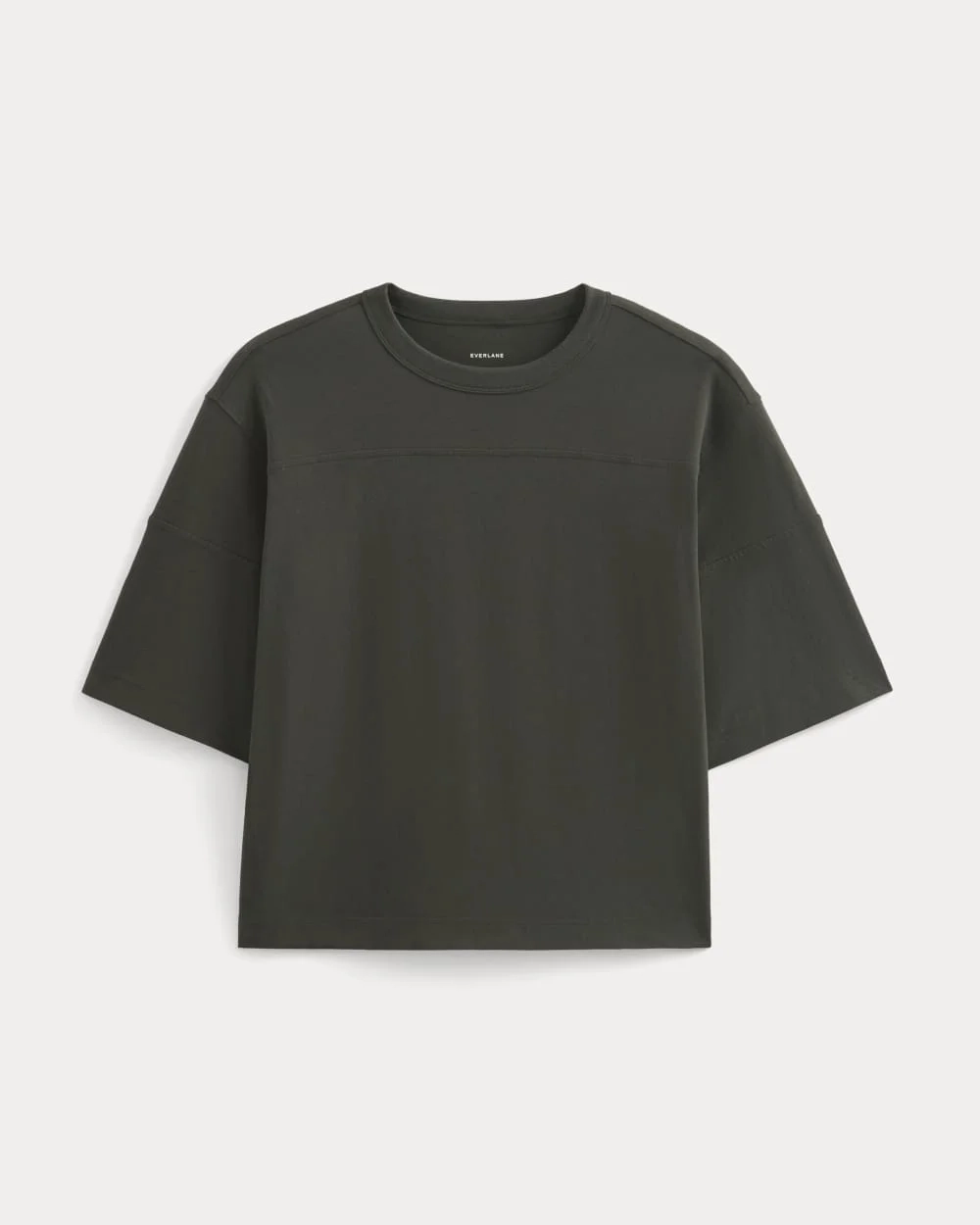 Oversized Varsity Tee in Essential Cotton | Washed Black (4)