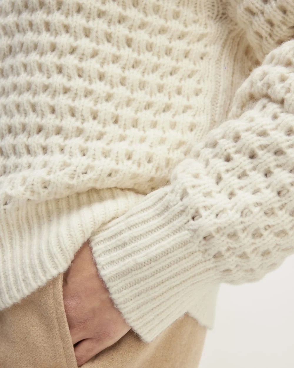 The Cloud Oversized Textured Crew | Bone (3)