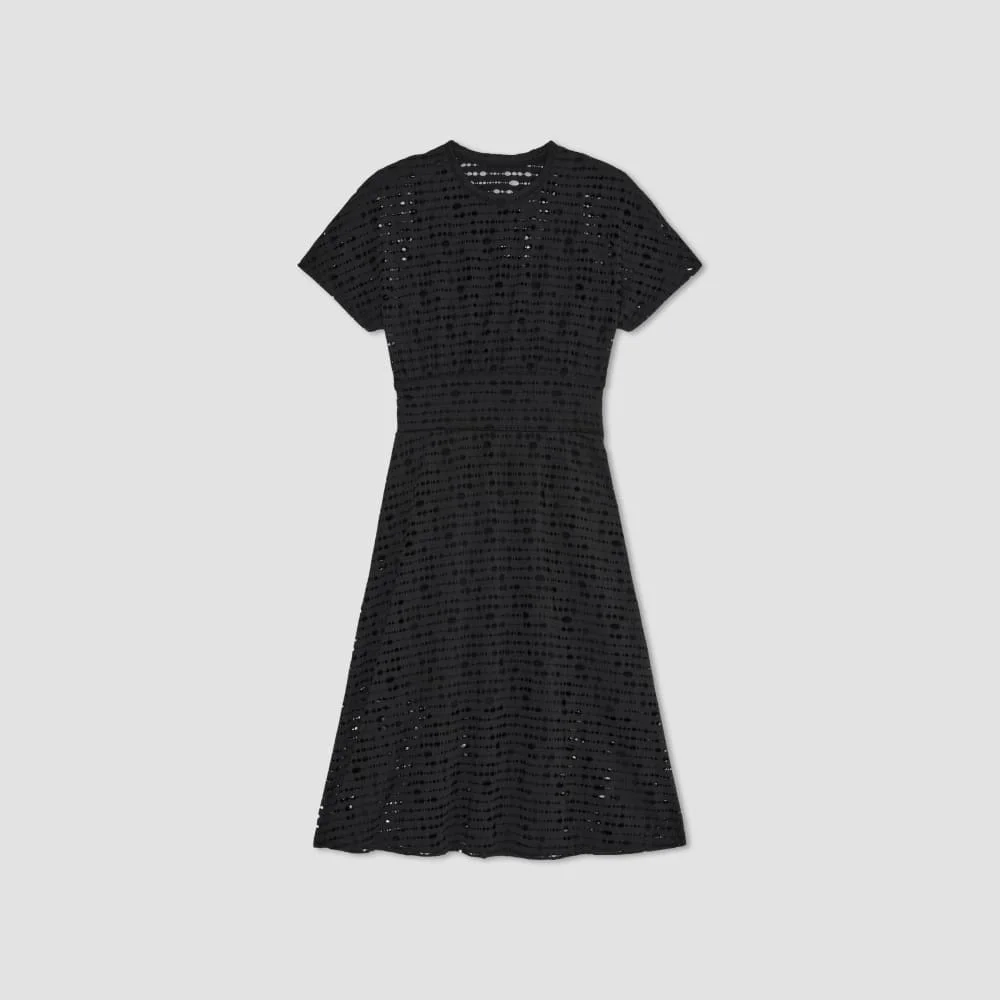The Eyelet Waisted Dress | Black (2)