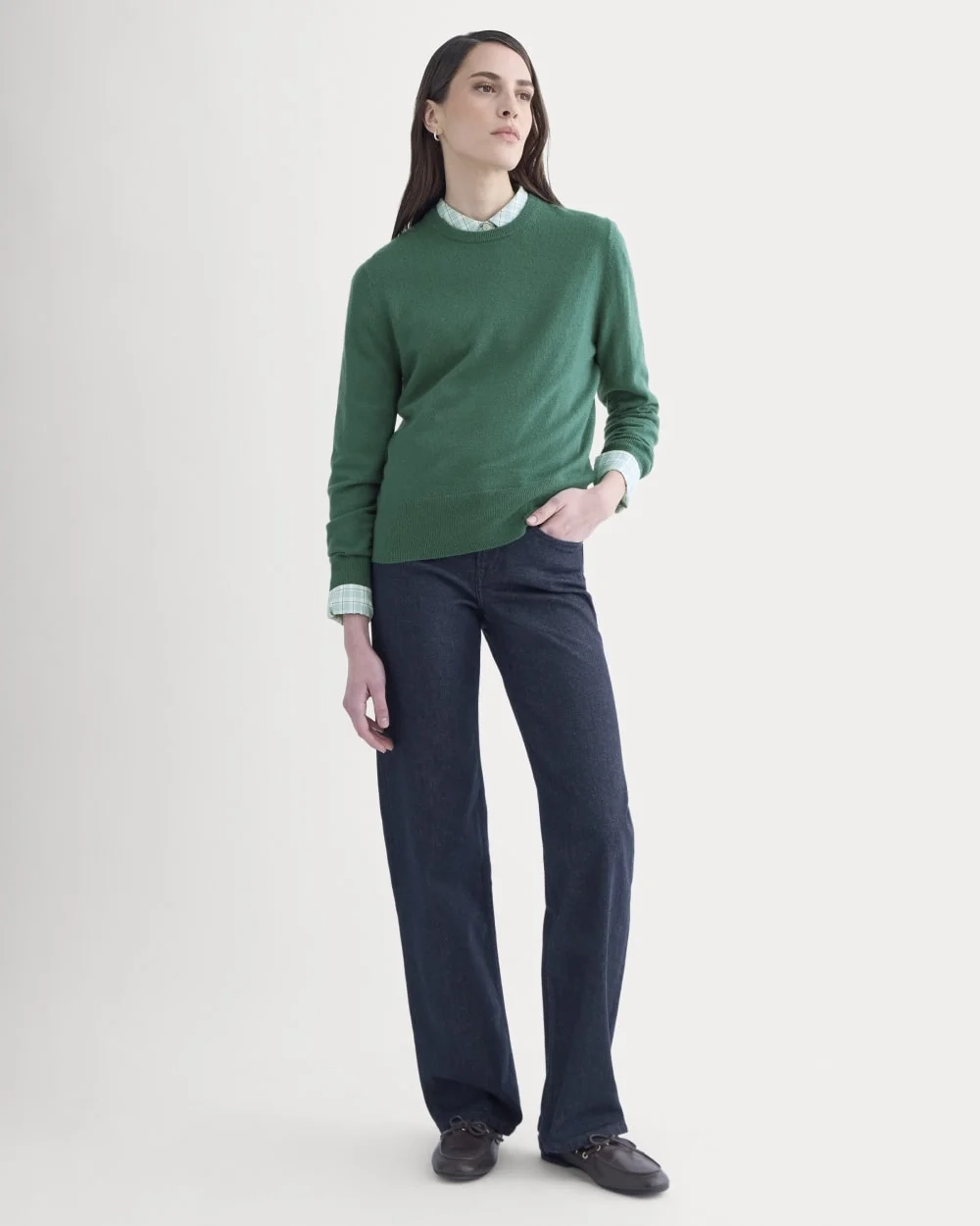 Cashmere Slim Crew Sweater | Hunter Green (4)