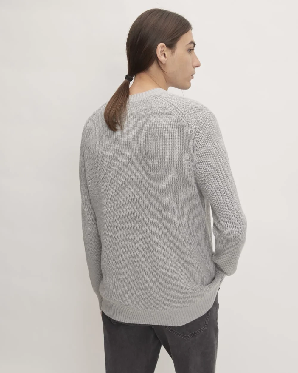 The No-Sweat Ribbed Crew |  Heathered Grey (3)