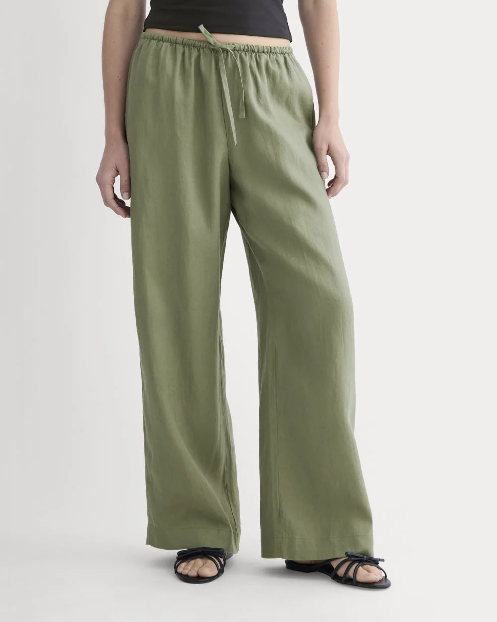 The Drawstring Pant in Linen | Lichen Green (4)