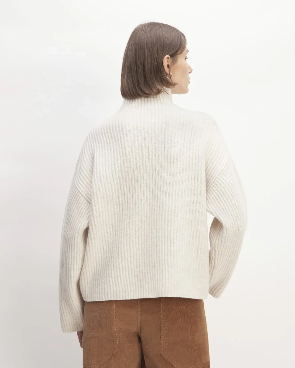 The Felted Merino Funnel-Neck Pullover | Heathered Oat (4)