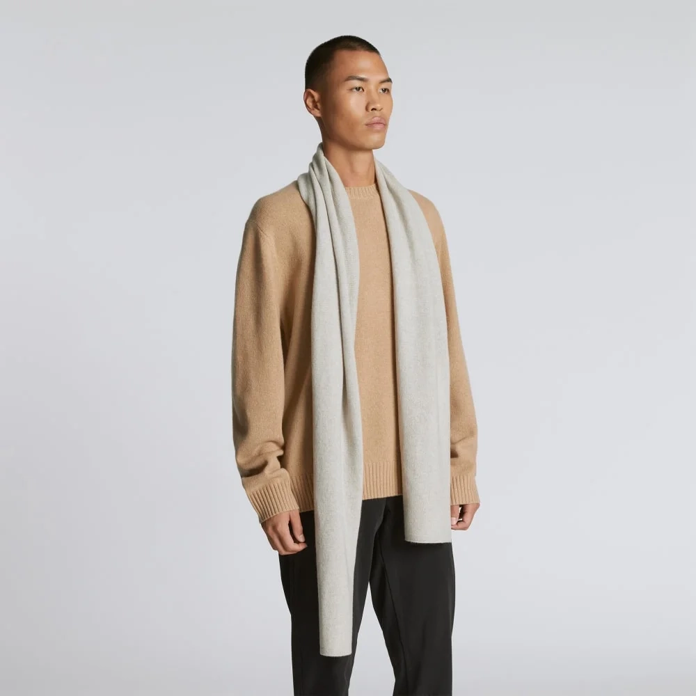 The Cashmere Scarf | Light Heather Grey (4)