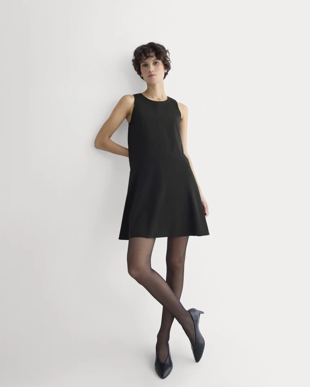 Drop Waist Mini Dress | Black (3)