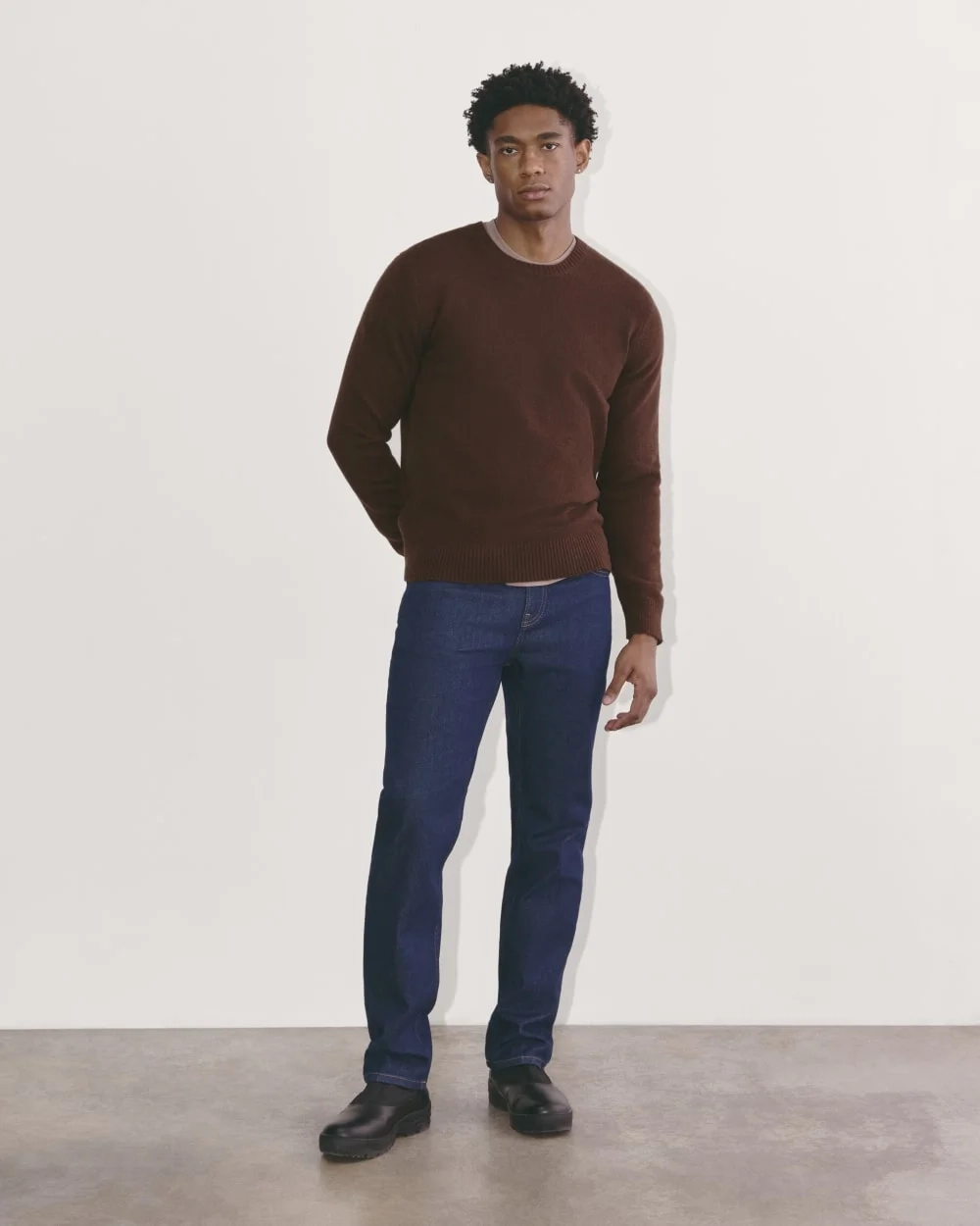 The Premium Merino Crew Neck Sweater | Heather Mahogany (3)