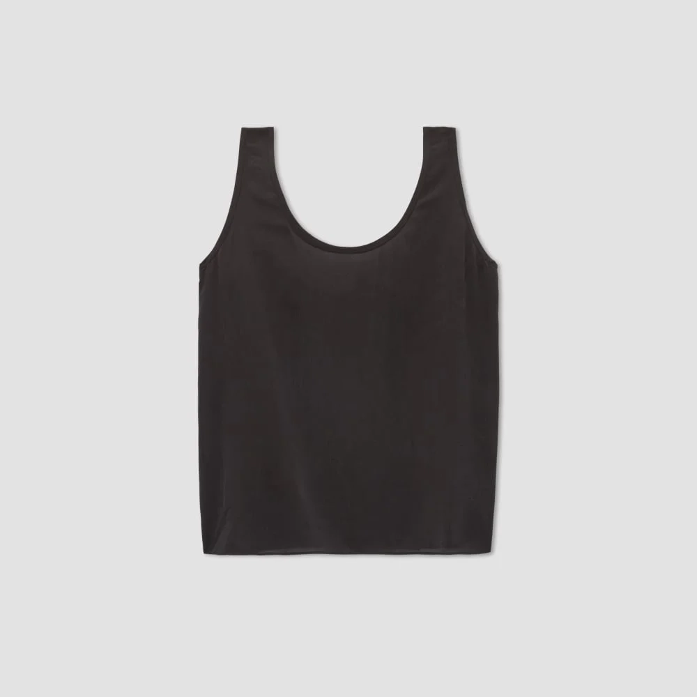 The Scoop Tank in Washable Silk | Black (3)