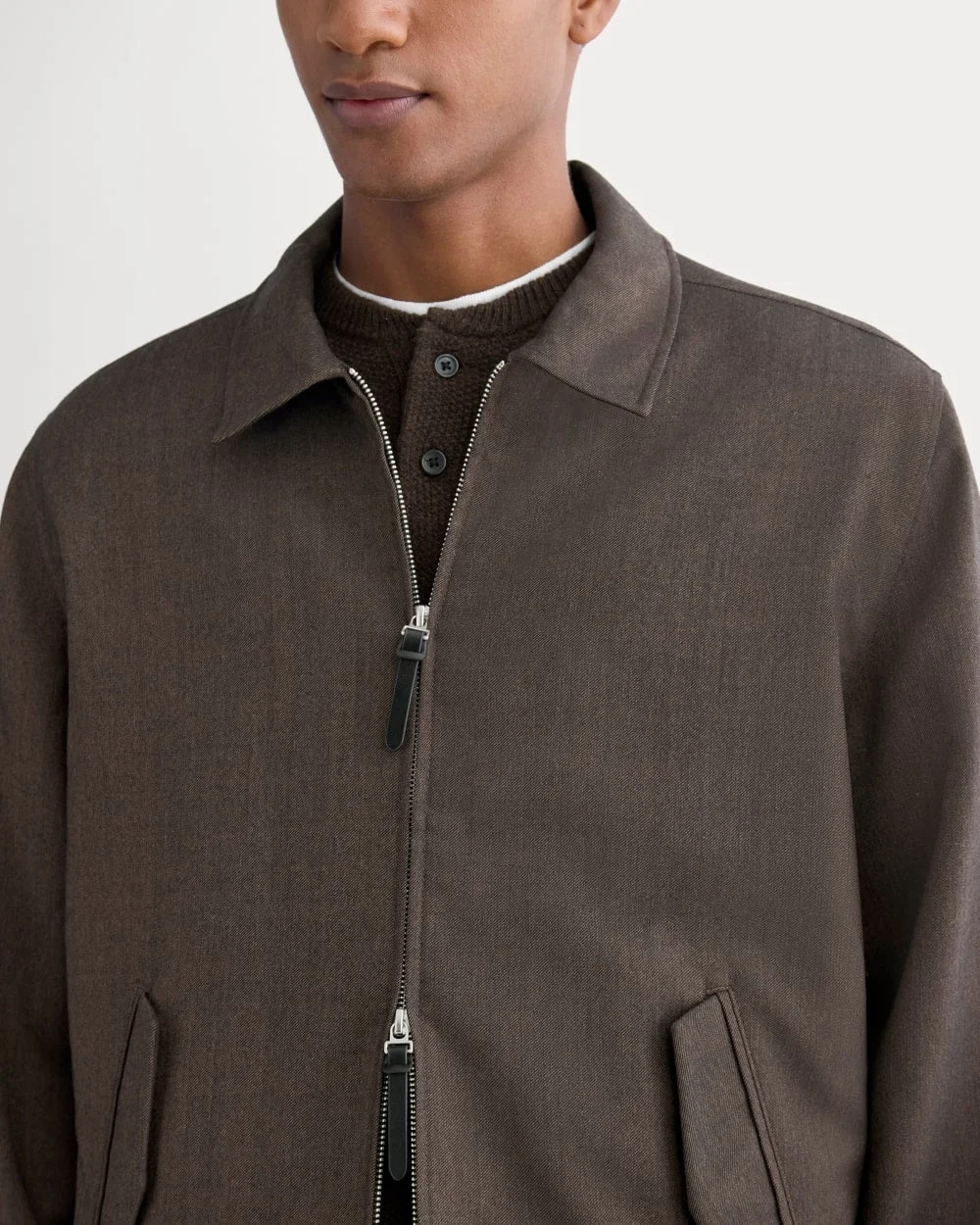 Tailored Zip Jacket | Heathered Fudge (4)