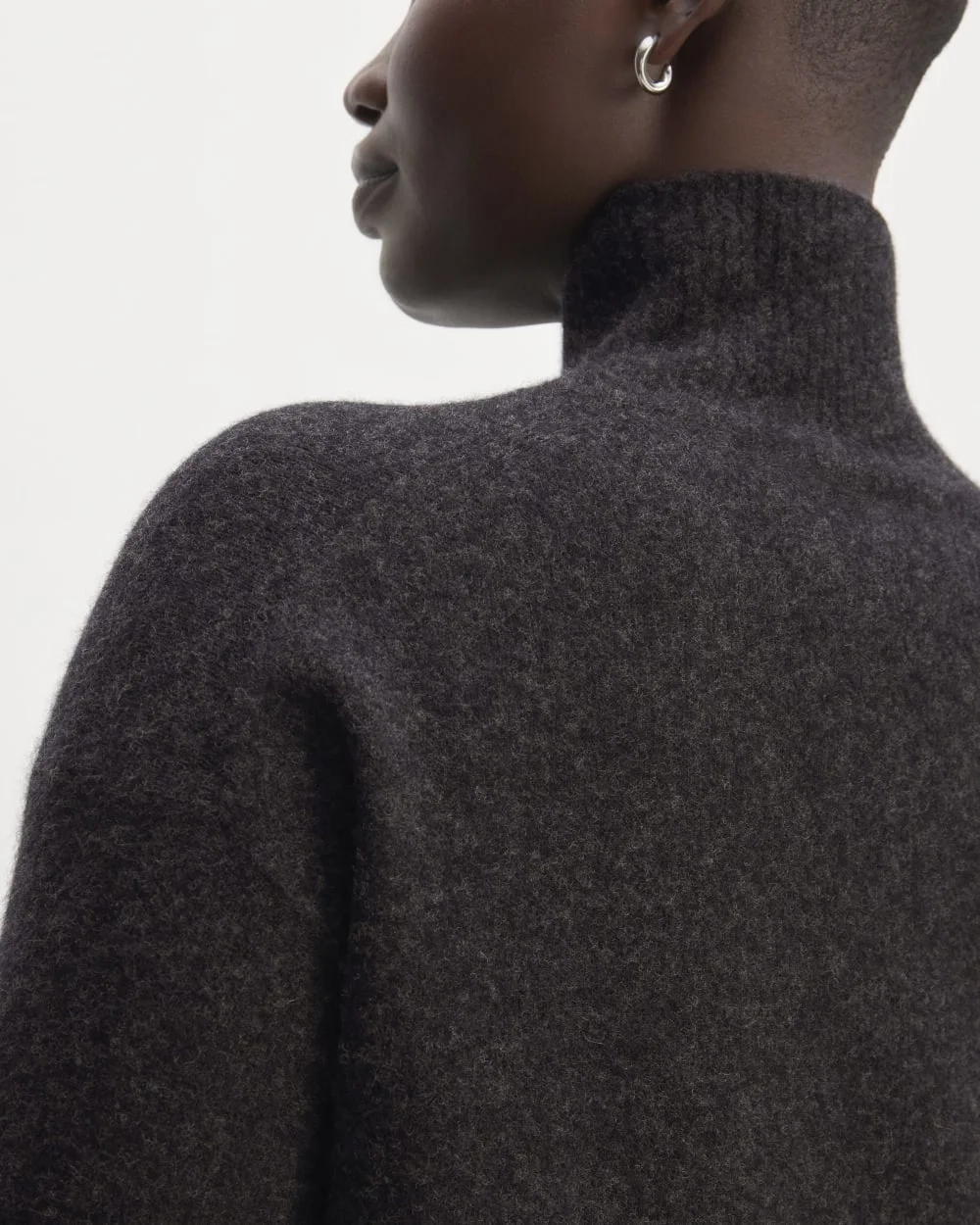 The Cozy Stretch Turtleneck Dress | Charcoal (4)