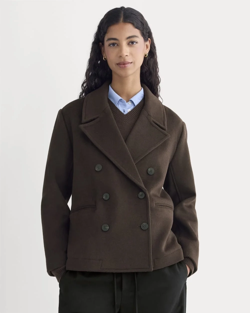ReWool Short Peacoat | Dark Chocolate