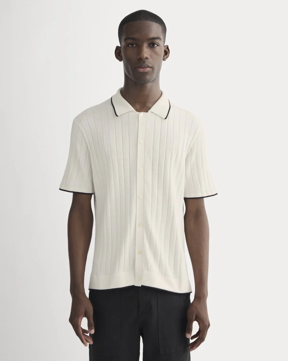 The No-Sweat Button-Down Polo | Heathered Canvas