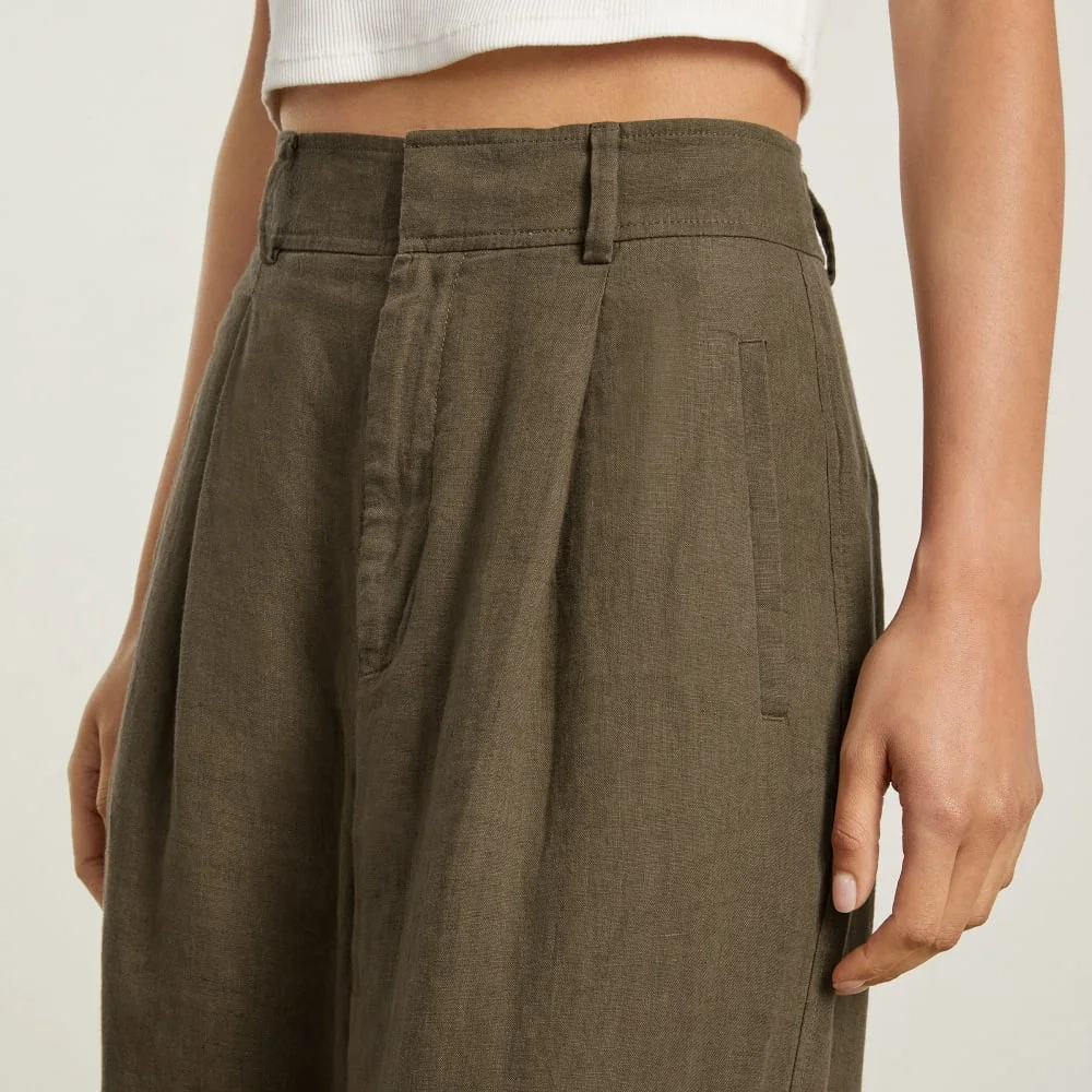The Linen Way-High® Drape Pant  | Beech (4)
