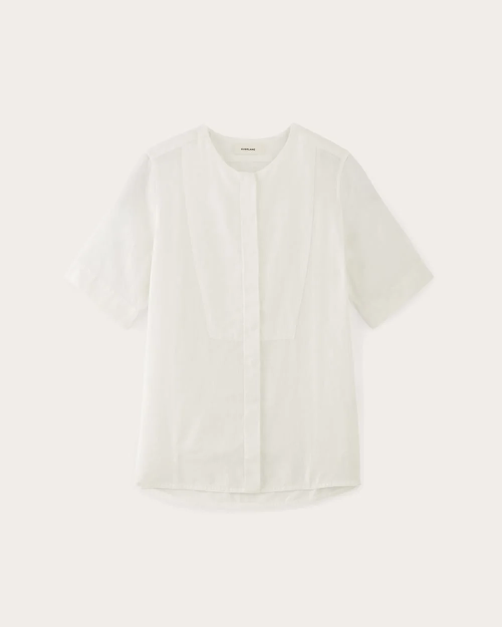 The Bib Shirt in Linen | White (5)