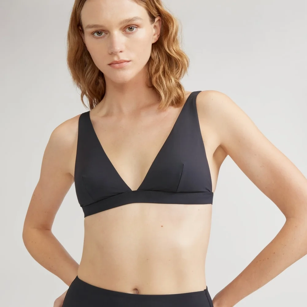 The ReNew Plunge Triangle Top | Black (2)