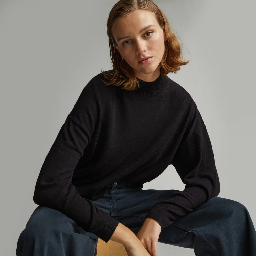 The Luxe Merino Turtleneck | Black (3)